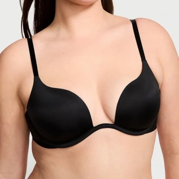 VICTORIA'S SECRET BARE Open Plunge Bra 32C Black - Picture 7 of 9